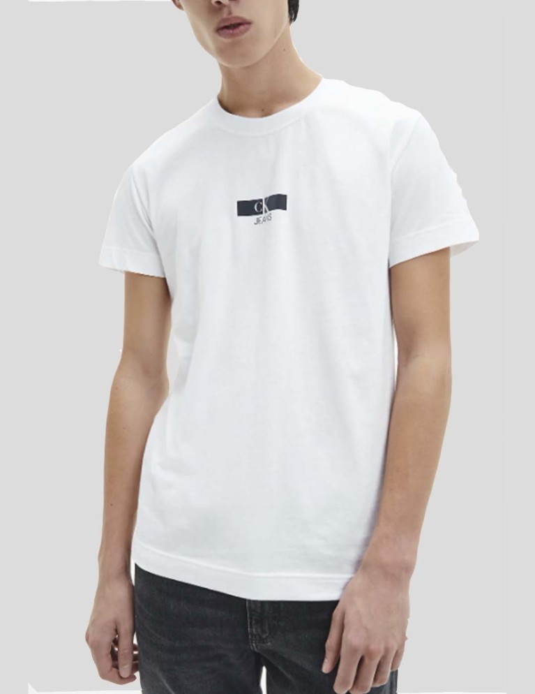 T-shirt CALVIN KLEIN urban irisdescent graphic tee white